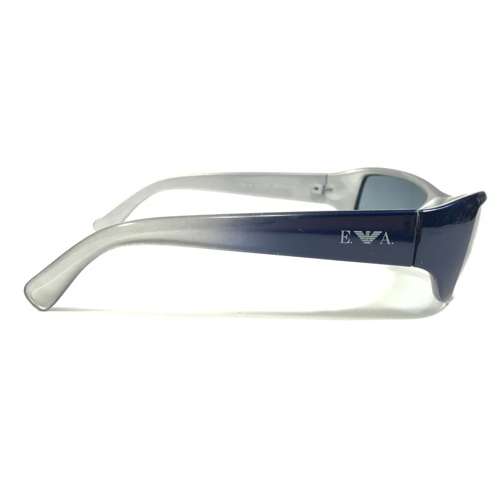 Emporio Armani Sunglasses 705-S 777/53 Blue Silver Rectangular with Blue Lenses
